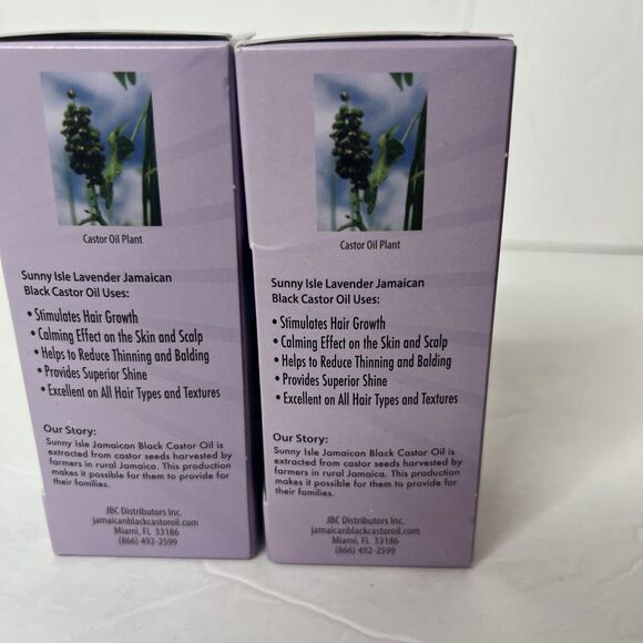 Sunny Isle Jamaican Castor Oil Lavender Black 4 Ounce (118ml) (2 Pack) - Picture 3 of 6